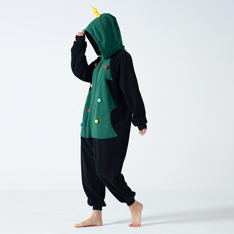 XYYEA Polar fleece Christmas tree one-piece pajamas cartoon anime adult Animal onesies