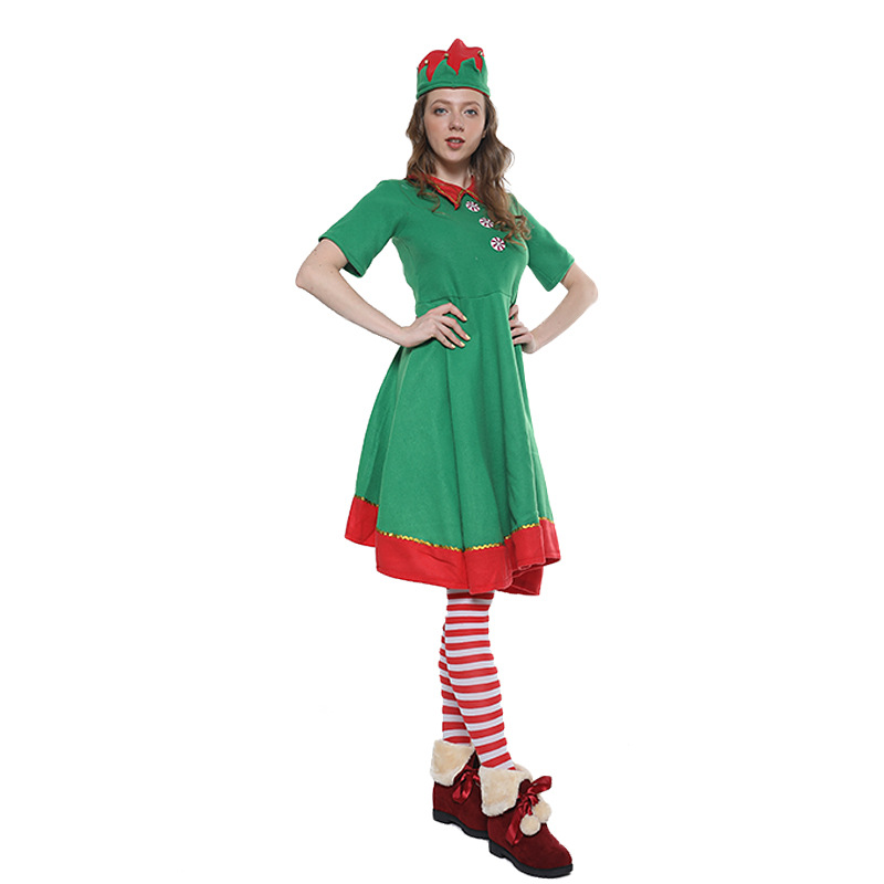 XYYEA Christmas Elf Costume Festival Santa Clause for Girls Children Fancy Dress Xmas Party