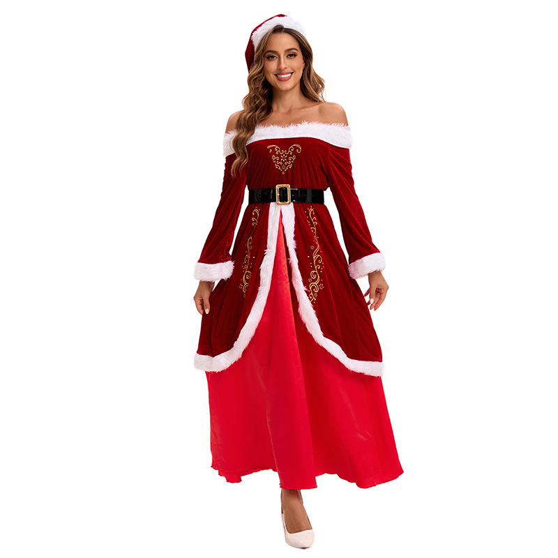 XYYEA Deluxe Velvet Xmas Adult Cosplay Costume Christmas Party Outfit Santa Claus Costume