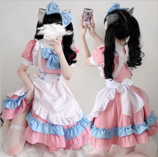 XYYEA Cute Maid Costume Cosplay Hand Game Red Wine Costume Lolita Anime Cosplay