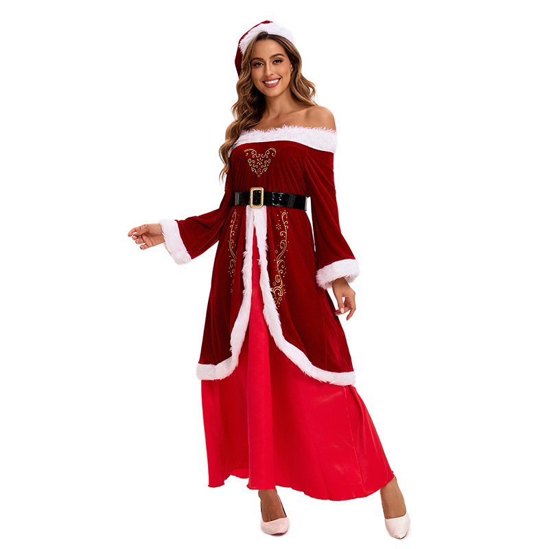 XYYEA Deluxe Velvet Xmas Adult Cosplay Costume Christmas Party Outfit Santa Claus Costume