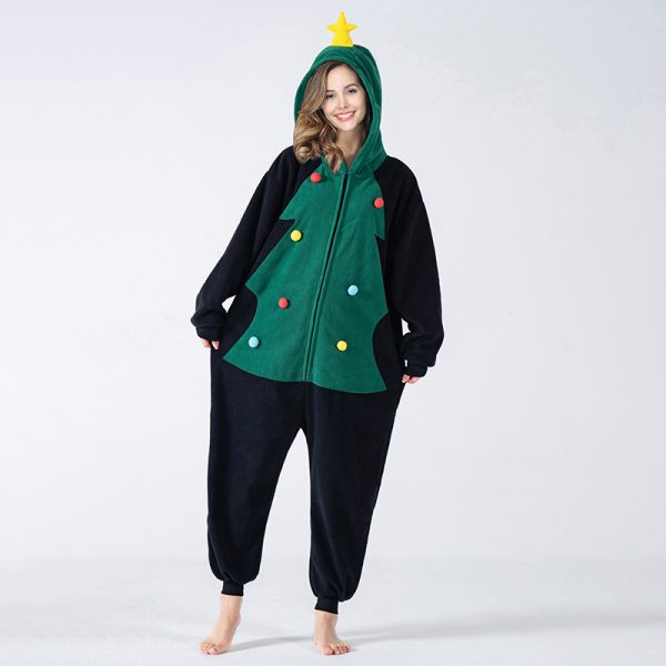 XYYEA Polar fleece Christmas tree one-piece pajamas cartoon anime adult Animal onesies