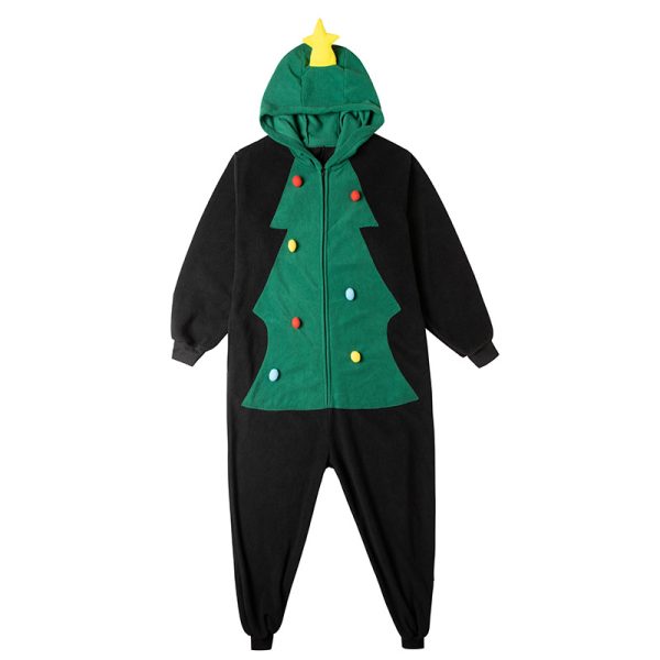 XYYEA Polar fleece Christmas tree one-piece pajamas cartoon anime adult Animal onesies