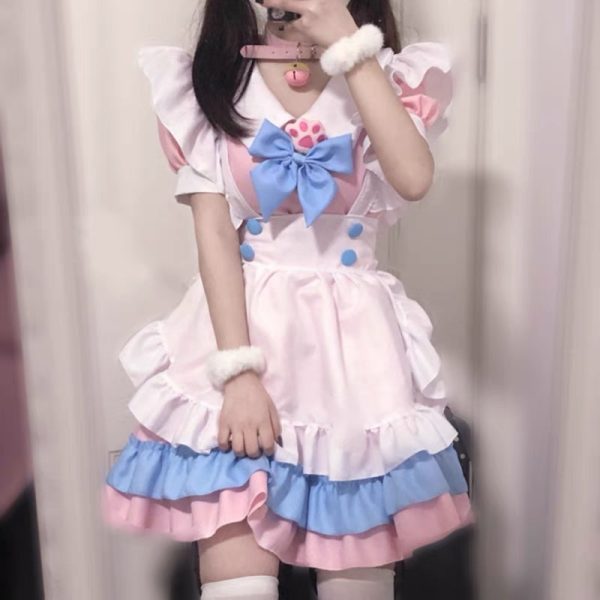 XYYEA Cute Maid Costume Cosplay Hand Game Red Wine Costume Lolita Anime Cosplay