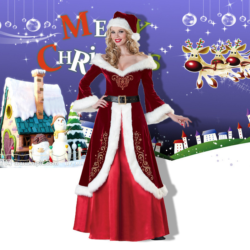 XYYEA Deluxe Velvet Xmas Adult Cosplay Costume Christmas Party Outfit Santa Claus Costume