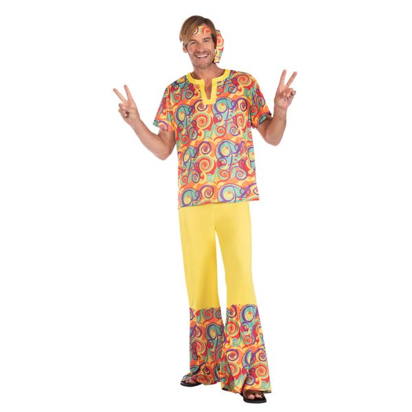 XYYEA Adult Halloween Costumes 70's Halloween Couple Outfit Retro Hippie Disco Costumes