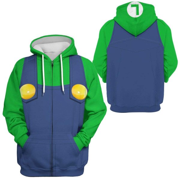 主图11 XYYEA SuperMario Luigi 3d Digital Printing Casual Sports Carton Bros Hoodie