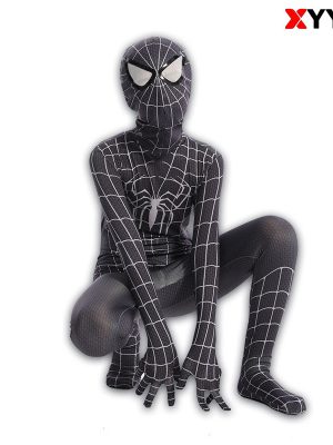 XYYEA TV Movie Costumes Black Spider man Adult and Children Jumpsuit Costumes