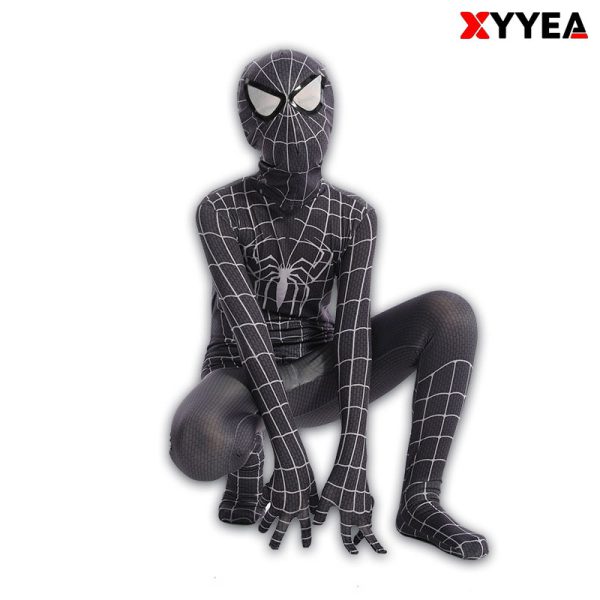未标题-2 XYYEA TV Movie Costumes Black Spider man Adult and Children Jumpsuit Costumes