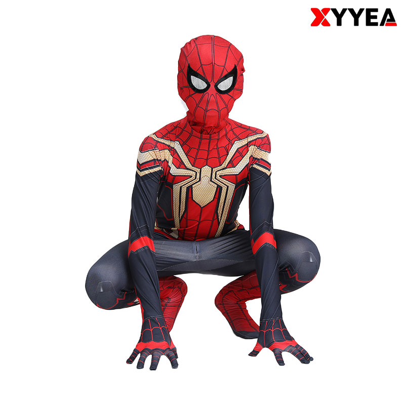 XYYEA Halloween Spider-Man Jumpsuit with Zipper Sets Superhero TV & Movie Costumes