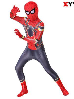 New Iron Spider Boys Costume Cosplay Kids Superhero Costume Jumpsuit Suit Costume