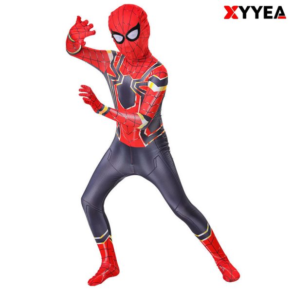 未标题-2 New Iron Spider Boys Costume Cosplay Kids Superhero Costume Jumpsuit Suit Costume