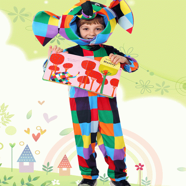 Children's Picture Book Plaid Elephant Costume