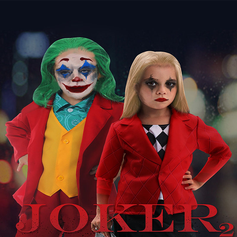 XYYEA Halloween Children's Costume Movie Joker 2 Double Delusion Harley Quinn Cosplay Costume