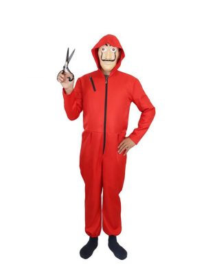 XYYEA The House of Paper Halloween Cosplay Costume Red Jumpsuit for Adults