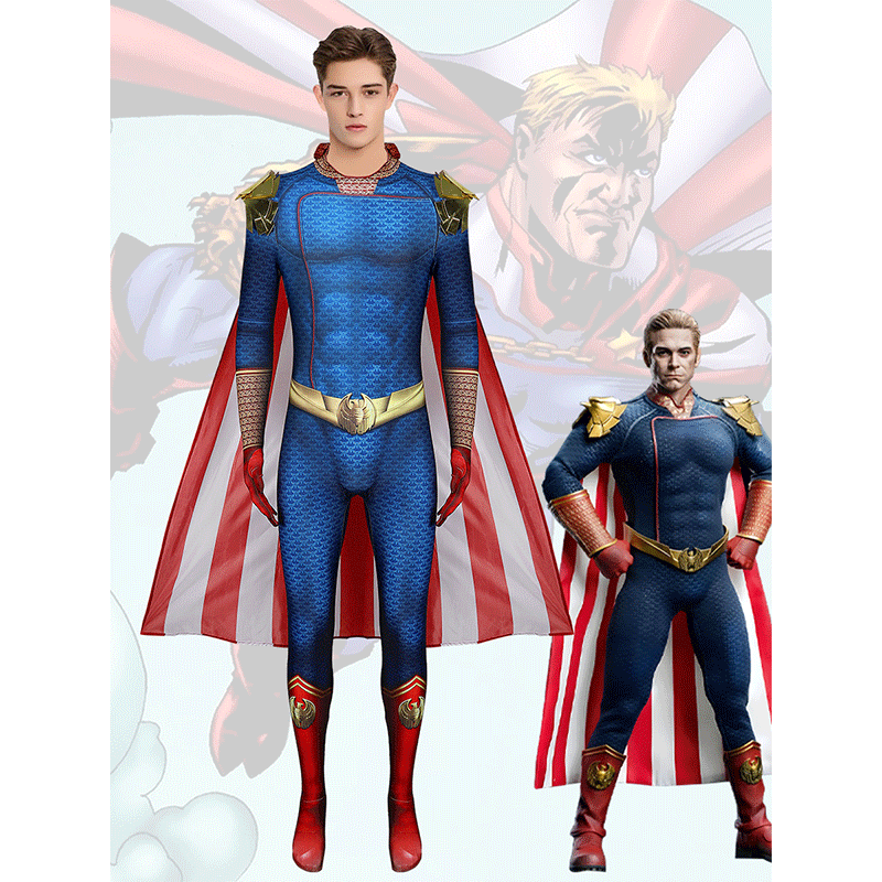 Black Robe Patrol Cosplay Costume Villain Halloween Costume Cape Superman Homelander