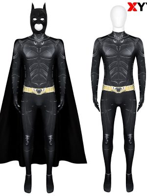 XYYEA Dark Knight Batman cosplay Wayne jumpsuit adult cape set