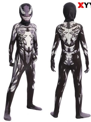 XYYEA Black and White Venom Bodysuit Cosplay Costume