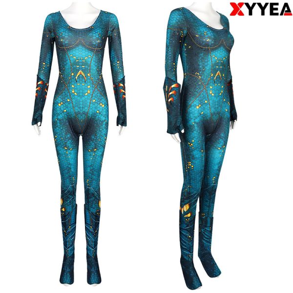 XYYEA Aquaman and Mera bodysuit Cosplay Costume