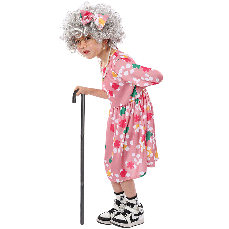 XYYEA Children's Day Party Costume Grandma Old Man Cosplay Costume