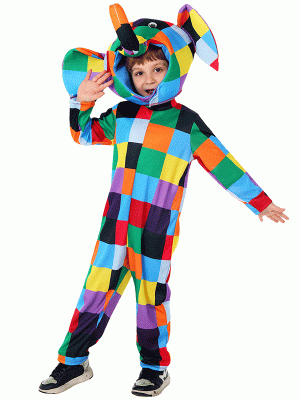 XYYEA World Book Day Children's Jumpsuit Picture Book Plaid Elephant Cosplay Costume