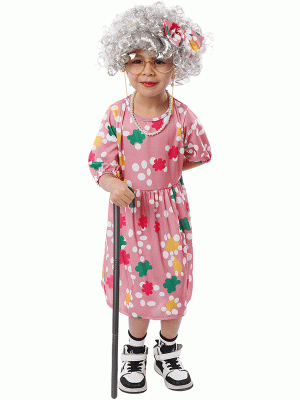XYYEA Children's Day Party Costume Grandma Old Man Cosplay Costume