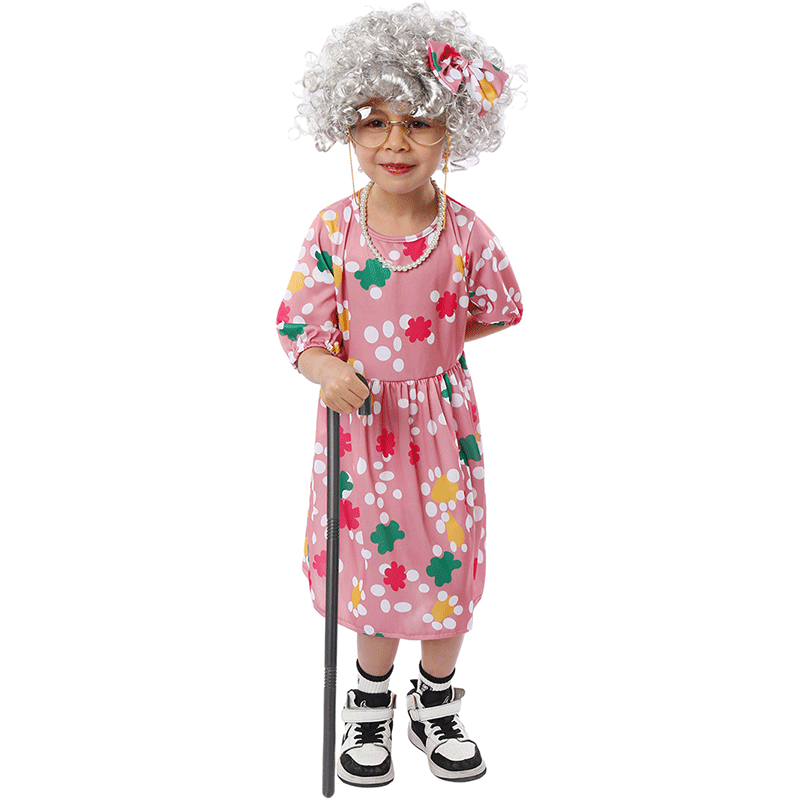 XYYEA Children's Day Party Costume Grandma Old Man Cosplay Costume