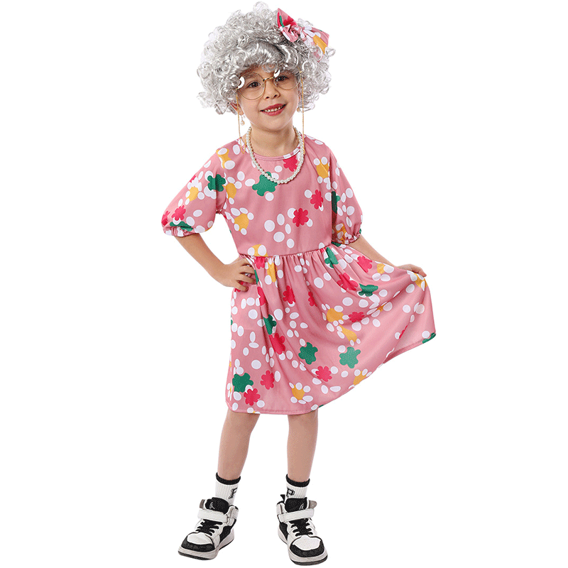 XYYEA Children's Day Party Costume Grandma Old Man Cosplay Costume