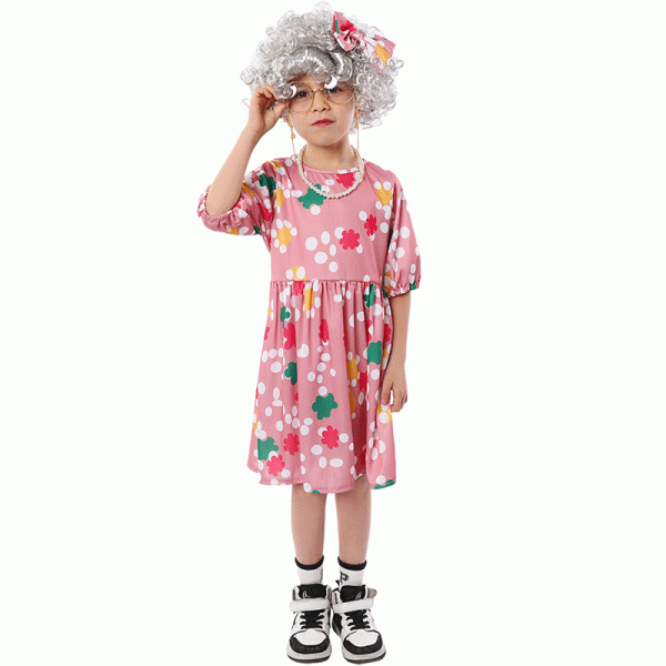 5 XYYEA Children's Day Party Costume Grandma Old Man Cosplay Costume