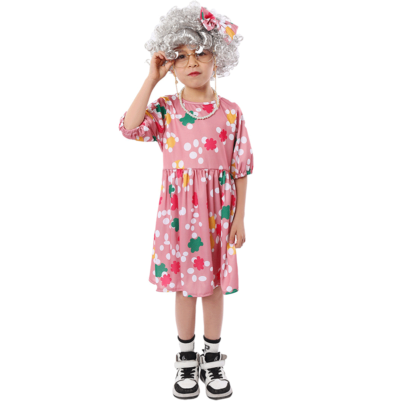 XYYEA Children's Day Party Costume Grandma Old Man Cosplay Costume