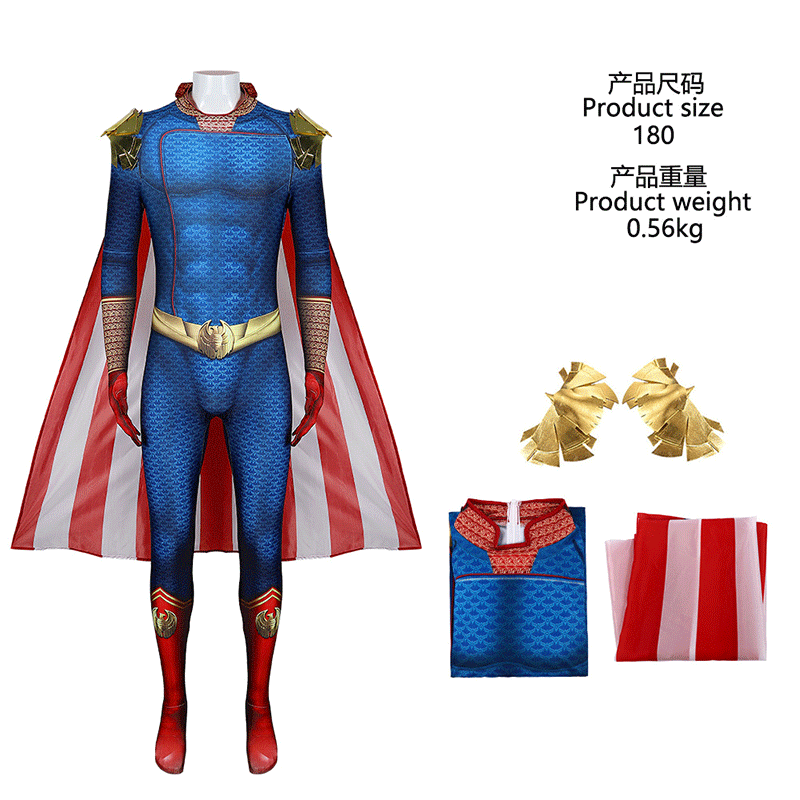 Black Robe Patrol Cosplay Costume Villain Halloween Costume Cape Superman Homelander