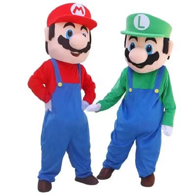 Super Mario Mascot Costume Soft Plush Adult Mario Costume Cosplay Walking Character