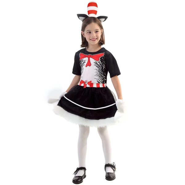 Main-02 XYYEA Book Day Red White Stripe Dr Suess Kids Clothes Cat in The Hat Costume Hat Gloves Kit
