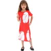 XYYEA Lilo Cosplay Costume Pelekai Girls Cute Red T-shirt Dress for Festival Performance