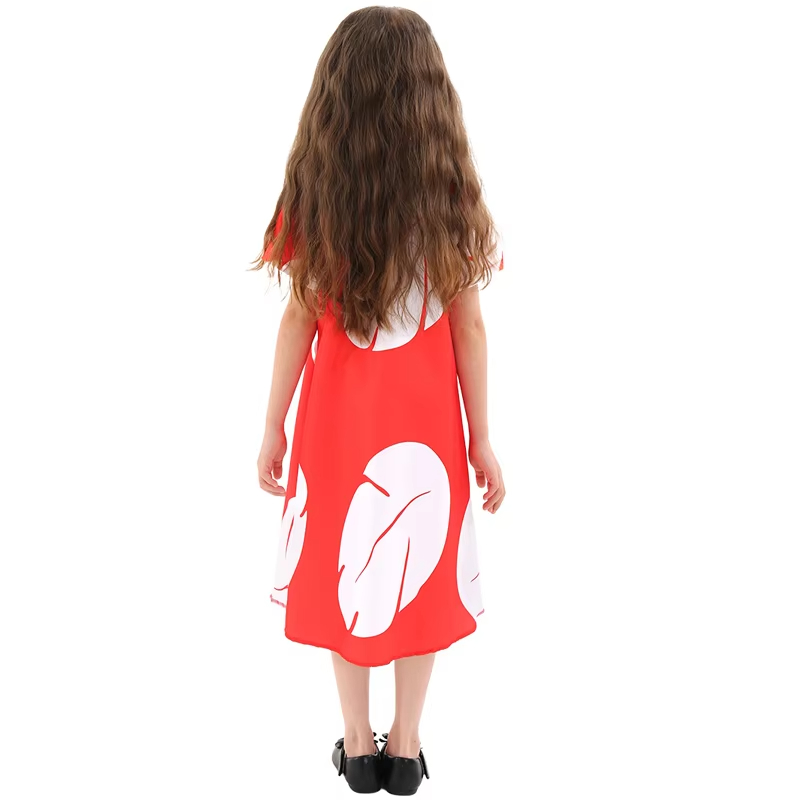 XYYEA Lilo Cosplay Costume Pelekai Girls Cute Red T-shirt Dress for Festival Performance