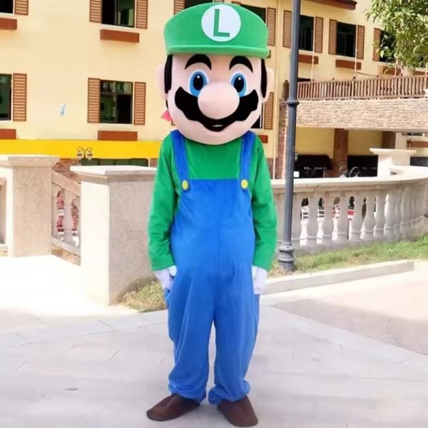 Main-03 Super Mario Mascot Costume Soft Plush Adult Mario Costume Cosplay Walking Character
