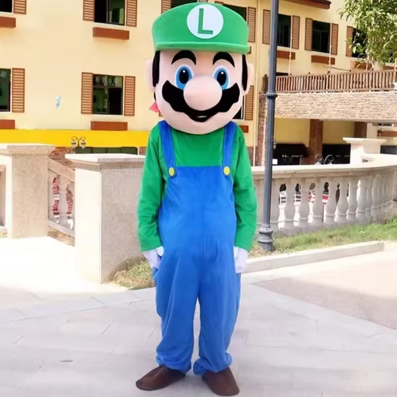 Super Mario Mascot Costume Soft Plush Adult Mario Costume Cosplay Walking Character