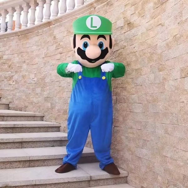 Main-04 Super Mario Mascot Costume Soft Plush Adult Mario Costume Cosplay Walking Character