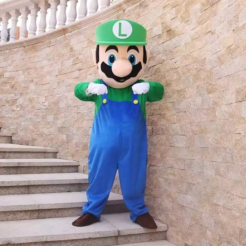 Super Mario Mascot Costume Soft Plush Adult Mario Costume Cosplay Walking Character