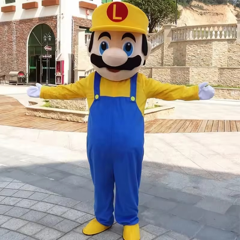 Super Mario Mascot Costume Soft Plush Adult Mario Costume Cosplay Walking Character