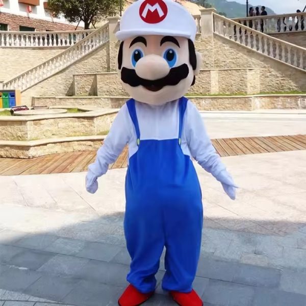 Main-06 Super Mario Mascot Costume Soft Plush Adult Mario Costume Cosplay Walking Character