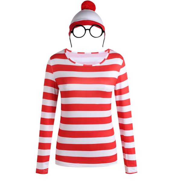 XYYEA Halloween Costume Cosplay British anime Where's Wally parent-child Costume