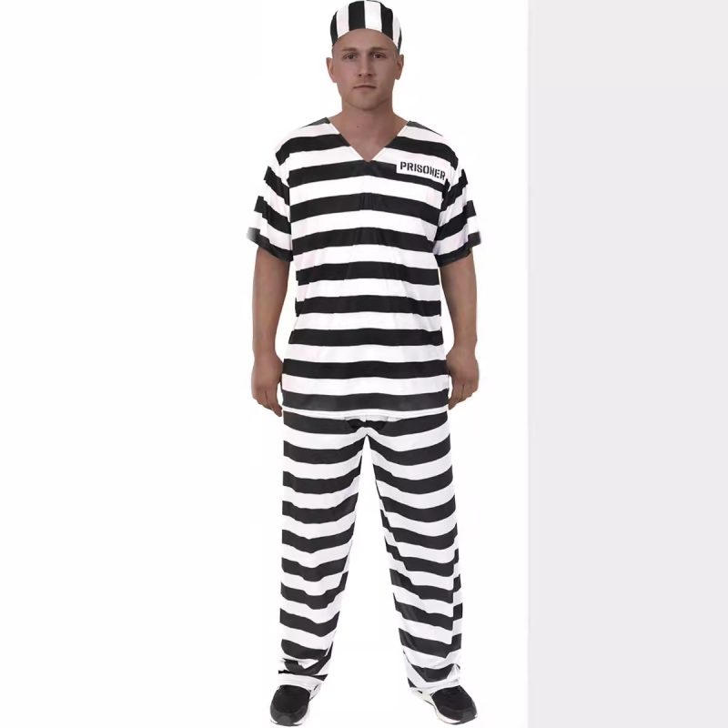 XYYEA Halloween adult prison uniform prisoner costume children's prison uniform striped prisoner costume