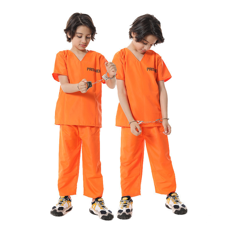 XYYEA Halloween adult prison uniform prisoner costume children's prison uniform striped prisoner costume