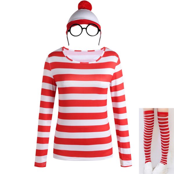XYYEA Halloween Costume Cosplay British anime Where's Wally parent-child Costume