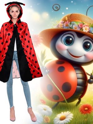 Halloween Ladybug Cape Men and Women Ladybug Cosplay Costumes Masquerade Party