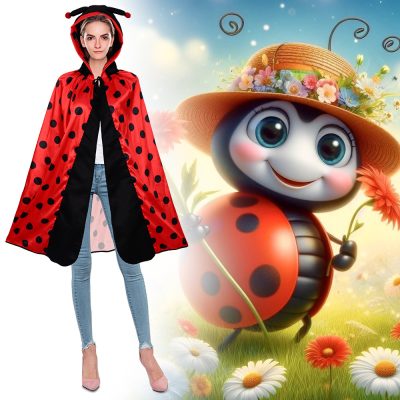 Halloween Ladybug Cape Men and Women Ladybug Cosplay Costumes Masquerade Party