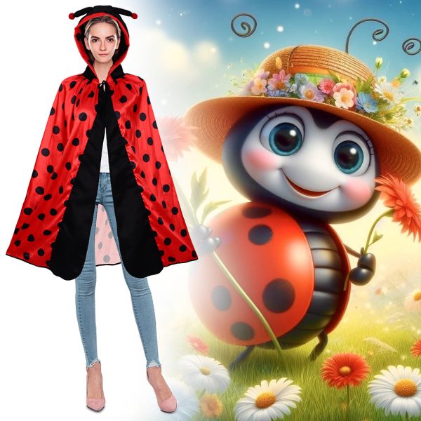 Halloween Ladybug Cape Men and Women Ladybug Cosplay Costumes Masquerade Party