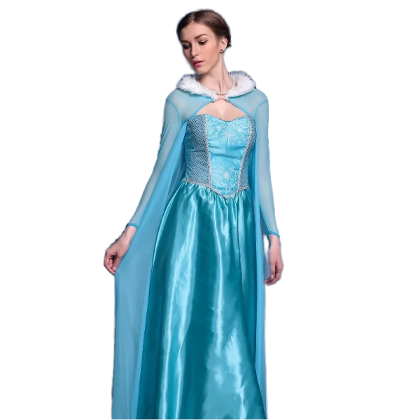 1 (1) High Quality Ladies Fluffy Blue Princess Dress Anime Cosplay Costume Elegant Queen Princess Dress