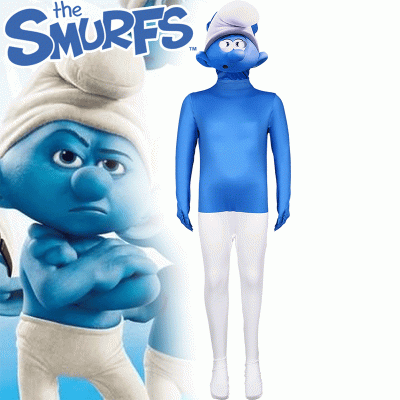 1 XYYEA Halloween smurfs cosplay costume role play jumpsuit stage performance costumes
